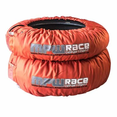 MPW Race Dept Analog Tyre Warmers for Superbikes 120 Front/180-190 Rear - Orange - Image 1 of 4
