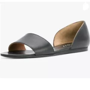 YDN Women Western Peep Toe D'Orsay Casual Flats Slip on Walking Shoes Black - Picture 1 of 8