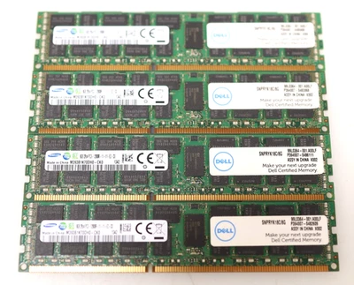 Lot 4x 8GB (32GB) Dell Samsung PC3 ECC 12800 M393B1K70DH0-CK0  Server Memory - Image 1 of 2