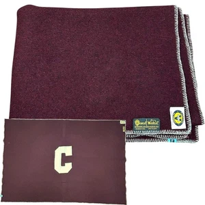 Vintage Pearce Woolrich Wool Blanket Stadium Camp Throw Varsity Maroon Carolina - Picture 1 of 13