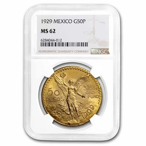 1929 Mexico Gold 50 Pesos MS-62 NGC - Picture 1 of 3