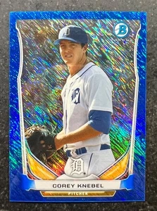 2014 Bowman Chrome Bowman Scout Top 5 Mini Blue Refractor Corey Knebel 180/250 - Picture 1 of 2