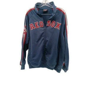 Boston Red Sox Jacke Herren Medium marineblau bestickt durchgehender Reißverschluss mlb Stiche - Bild 1 von 11