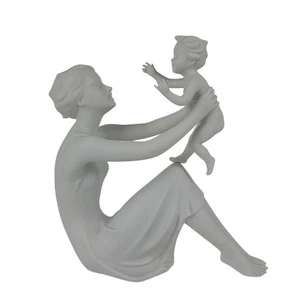 Statuina Kaiser Matte 398 "Madre e Bambino" porcellana bisque bianca vintage - Foto 1 di 8