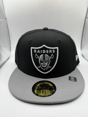 Gorra New Era 59Fifty Oakland Raiders negra y gris ajustada talla 7 3/4 oficial NFL Foto 1 de 4