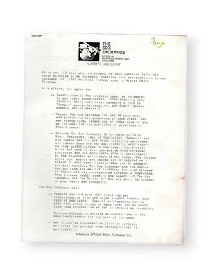 Fergie Jenkins Signed Autographed Contract Cubs HOFer 1991 JSA CB19755 - Image 1 of 4