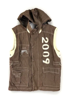 HKM Pro-Team 2009 French Open Hooded Equestrian Vest Unisex S Brown Sleeveless - Image 1 of 4