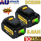 2pack For Dewalt Dcb184-x 5.0ah 20v Li-ion Dcb182 Dcb200 Xr Slide Dcb206 Battery