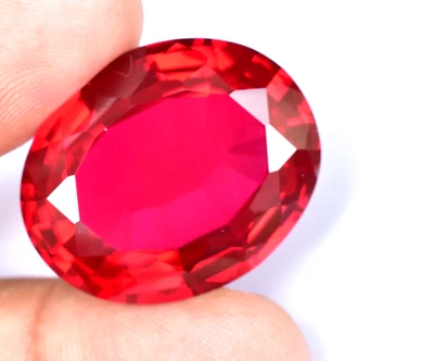 Natural MOZAMBIQUE Blood Red Ruby 63.85 CT Certified Oval Cut Loose Gemstone - Image 1 of 4