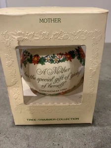 Vtg Hallmark Christmas Poinsettia "Mother 1980" Keepsake Satin Ball Ornament - Picture 1 of 3