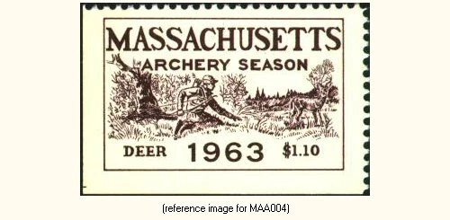 D2K Massachusetts Archery Stamp 1963 $1.10 - Image 1 of 1