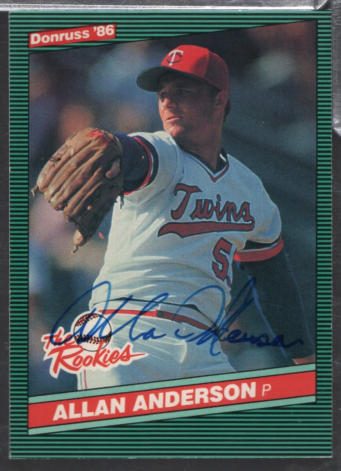 Allan Anderson Twins Autographed 1986 Leaf Donruss RC #3 w/COA 103023NPCD24 - Image 1 of 2