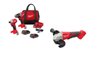 Milwaukee 3692-22CTGR M18 18V Compact Brushless 2-Tool Combo Kit w/ M18 Grinder - Picture 1 of 12