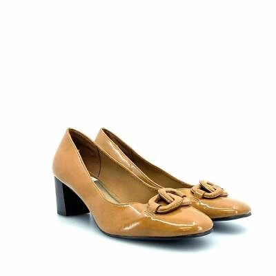 Zapatos de tacón East 5th para mujer talla 9,5 M marrón tostado charol sintético muy buenos Foto 1 de 4