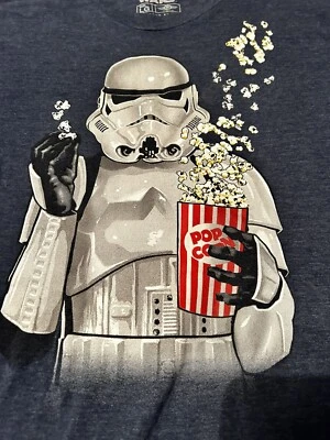Star Wars Mad Engine Shirt Boys Size Large Blue Storm Trooper Popcorn - Image 1 of 4