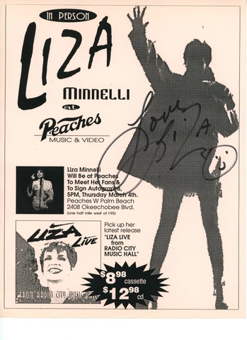 Autographed 8x10 Concert Flyer Actress Singer Dancer Liza Minnelli Cover