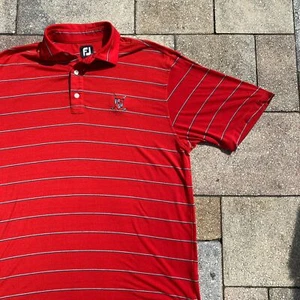 Polo rojo naranja pie alegría THCC campo de golf rendimiento golfistas talla grande - Imagen 1 de 8