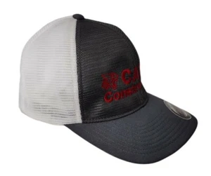 NWT Cat Construction Trucker Style Hat Ball Cap Mesh All Over Flexfit S/M NOS - Picture 1 of 10