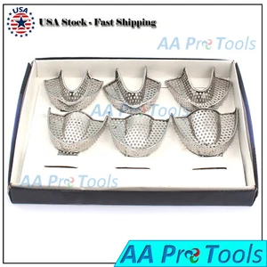 6 German Dental Autoclavable metal Impression Trays Stainless Steel Upper Lower - Picture 1 of 2