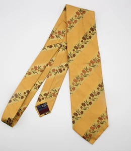 KENZO Homme Made in Italy Gold Silk With Flowers Tie - Picture 1 of 9