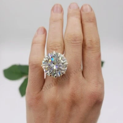 RARE 56.00 Ct Certified Off White Treated Diamond Solitaire Ring, Great sparkle - Image 1 of 4