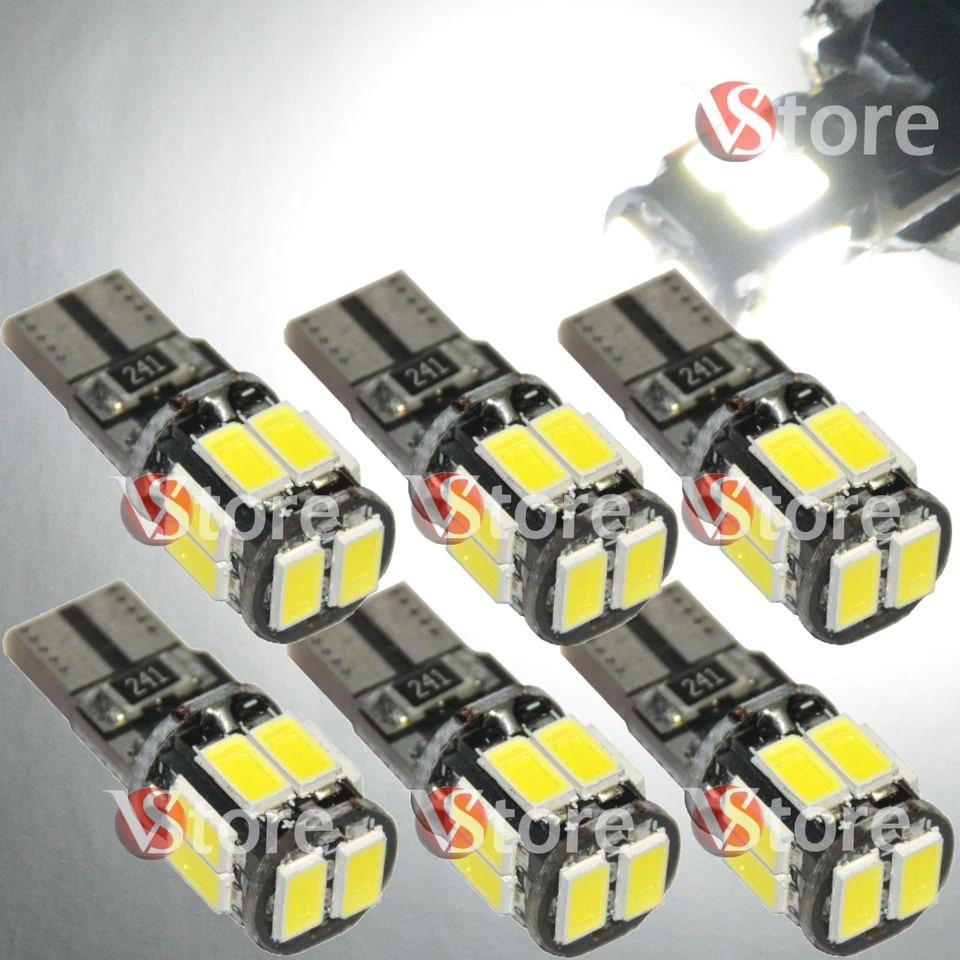 6 Lampade Led 10 SMD 5630 T10 Canbus No Errore Luci BIANCO Xenon Posizione Targa - Bild 1 von 1