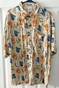 DISNEY STORE GOOFY MAN OF THE HOUSE COLLARED BUTTON HAWAIIN STYLE LARGE L SHIRT - Picture 1 of 6