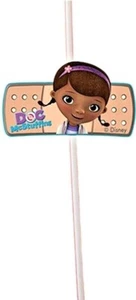 6 Disney Doc McStuffins Medallion Plastic Straws Birthday Party - Picture 1 of 2