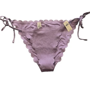 NEW Aerie Purple Scalloped Bikini Bottoms Swim Suit Side Tie – Size Large - Picture 1 of 3