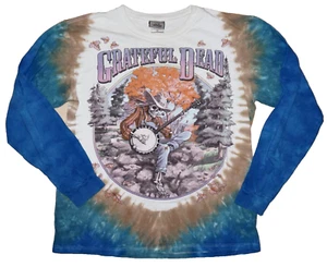 Vintage LIQUID BLUE Blue Tie-Dye GRATEFUL DEAD 94' Tour Long Sleeve T-Shirt MED - Picture 1 of 12