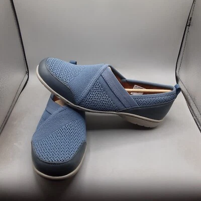 Cobb Hill Penfield Mesh Slip-on Women's 7W Blue Leather Fabric Loafers C854 - Изображение 1 из 4