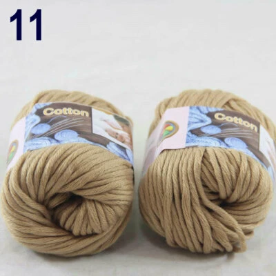 Sale 2 Ballsx50g Super Soft Cotton Chunky Blankets Hand Rugs Knitting Yarn 11 - Image 1 of 4