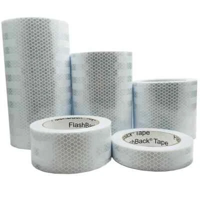 White Reflective Tape Self-Adhesive Prismatic Flashback® Reflective Tape - Image 1 of 4