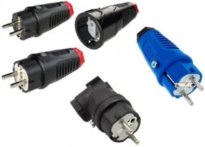 PCE goma maciza/plástico Schuko enchufe enchufe conector angular - Imagen 1 de 14