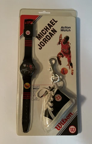 Michael Jordan Action Watch & Sneaker Keychain Set By Wilson Cover