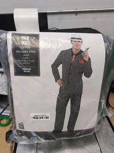 Halloween costume Mob Boss Gangster Adult Medium 3 Pieces - Picture 1 of 2