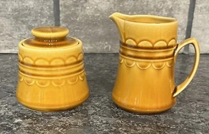 Homer Laughlin Coventry Castilian Granada Gold Sugar & Creamer Set - Picture 1 of 10