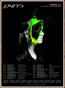 PVRIS | ROYAL & THE SERPENT Use Me Tour 2021 Ltd Ed New RARE Poster! Evergreen - Picture 1 of 2