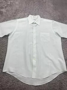 Vtg Sears Shirt Men 17 Mint Green Striped Short Sleeve The Mens Store Button Up - Picture 1 of 8