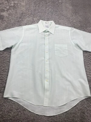 Camisa De Colección Sears Hombres 17 Como Nueva Verde Rayas Manga Corta The Mens Store Abotonada Foto 1 de 4