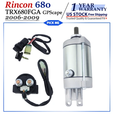 Arranque para Honda TRX680FGA FourTrax Rincon 680 GPScape 2006-2009 con relé y llave Foto 1 de 4