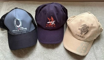 Lot 3 Hawaii Adjustable Snapback Hat Cap Embroidered Kona Big Island Turtle - Image 1 of 4