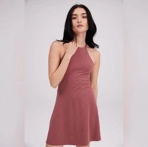 Girlfriend Collective Naomi High Neck Crossback Workout Dress Fig Women’s Medium - Bild 1 von 6