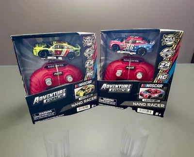 Pair Nano Racer Cars #53 Yellow #86 Red ~ Nascar Adventure Force ~ Radio Control - Image 1 of 4