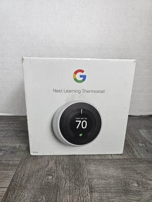 SEALED- Google Nest 3rd Gen Learning Thermostat T3017US White UPC 813917020203 - Image 1 of 4