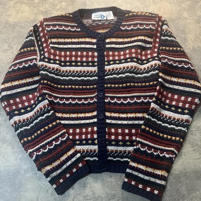 Vintage Sweater Women's Size S Paul Harris Navy Crew Neck Textured Cardigan - Image 1 of 4