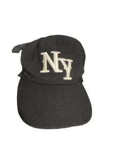 QUALITY BLACK BASEBALL CAP GOTHIC WHITE LETTERS NY NEW YORK EMBROIDERY LOGO vtd - Picture 1 of 4