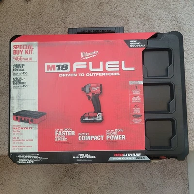New Milwaukee Fuel M18 1/4" Impact Driver Packout Kit 2853-22PO ~ CP High Output - Image 1 of 4