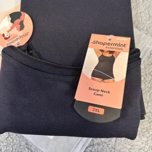 Cami de cuello redondo Shapermint 3X negro Essentials ropa moldeadora adelgazante 62001 nuevo con etiquetas - Imagen 1 de 6