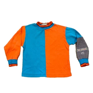 Vintage Lee Childrens Long Sleeve Red Blue Black White Stripe Radical Riders - Picture 1 of 7